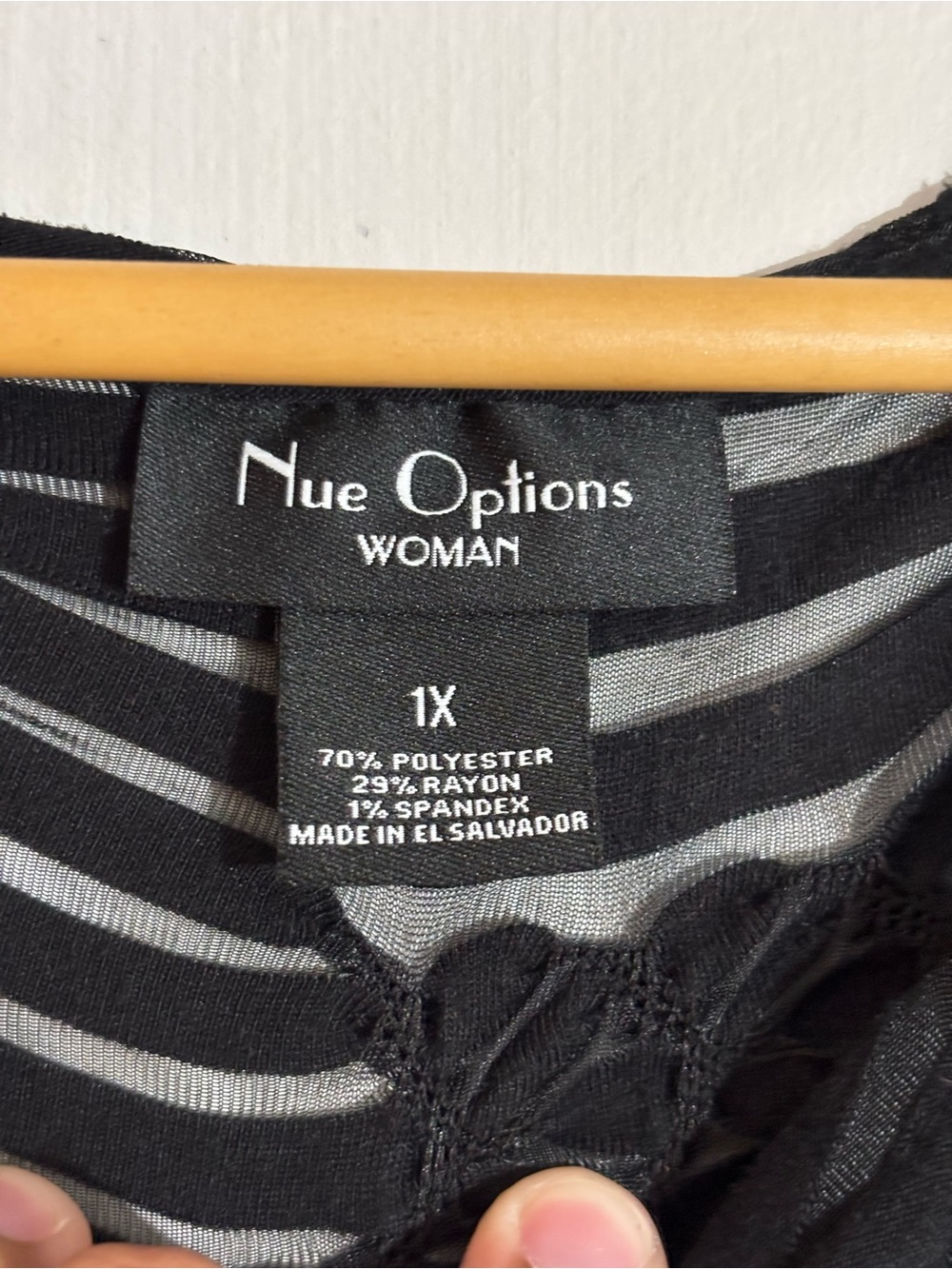 Nue Options Black and sheer textured Women's Top - Picture 2 of 5